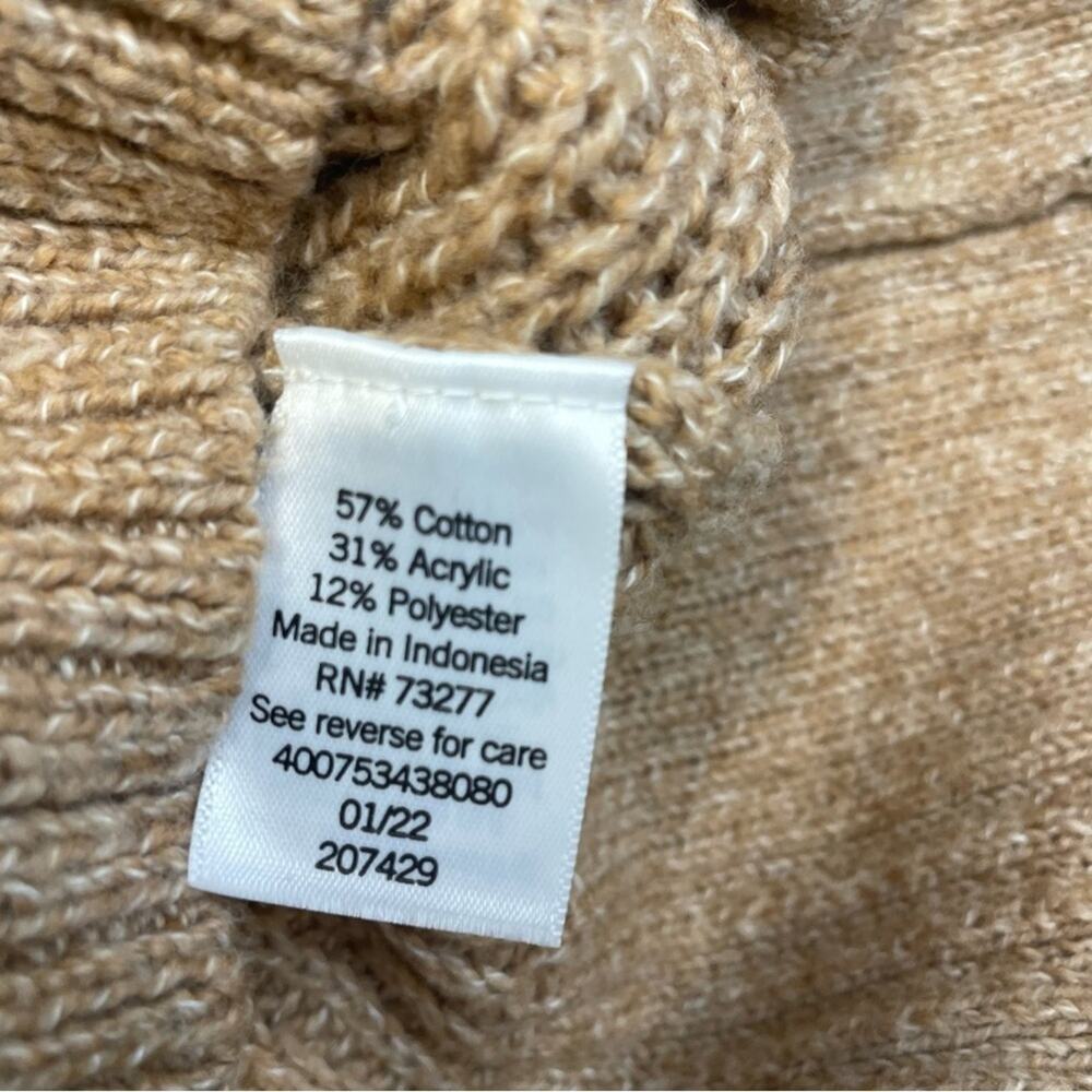 Sonoma Womens XXL Chunky Knit Sweater Tan Diamond Stitch Oversized Crewneck - Picture 6 of 7